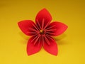 Red origami flower