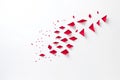 Red origami paper plane on white background. 3d rendering, Red paper plane and business strategy on white background, Business Royalty Free Stock Photo