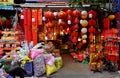Red ornaments for Lunar New Year at decoration shop on China town Royalty Free Stock Photo