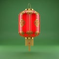 Red ornate Chinese lantern hangs Royalty Free Stock Photo