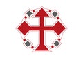 Red ornate cross icon on a white background Royalty Free Stock Photo