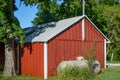 Red Outbuilding with Gas Propane Tank