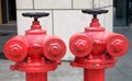 Red outdoor fire hydrants Royalty Free Stock Photo