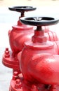 Red outdoor fire hydrants Royalty Free Stock Photo