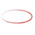 Red oval crayon frame