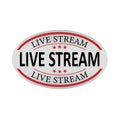 Red oval web vector banner live stream