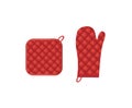Red oven mitt and pot holder Royalty Free Stock Photo