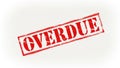 Red overdue stamp isolated on white background Royalty Free Stock Photo