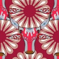 Red ox on pattern Royalty Free Stock Photo