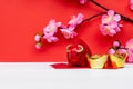Red Ox Piggy Bank, Sakura Cherry Blossom, Golden Ingot and Red Envelope