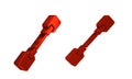 Red Paddle icon isolated on transparent background. Paddle boat oars. Royalty Free Stock Photo