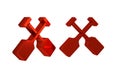 Red Paddle icon isolated on transparent background. Paddle boat oars. Royalty Free Stock Photo