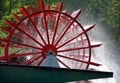 Red paddle wheel on river boat Royalty Free Stock Photo