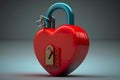 Safety and emotionlessness closeness from feelings of red padlock hear