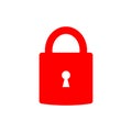 red padlock over white background Royalty Free Stock Photo