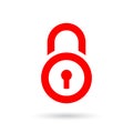 Red padlock vector icon Royalty Free Stock Photo