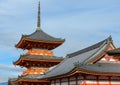 Red pagoda in Kiyomizu Temple, Kyoto Japan Royalty Free Stock Photo