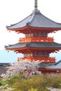 Red pagoda in Kyoto Royalty Free Stock Photo