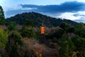 Red pagoda in Kyoto, Japan. Royalty Free Stock Photo