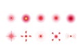 Red pain circles. marking human pain. head toothache muscular menstrual pain, hurt body part marker.