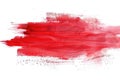 Red paint artistic brush stroke on white background. Generative AI. Royalty Free Stock Photo