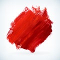 Red paint artistic dry brush stroke vector background Royalty Free Stock Photo