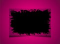 Red paint brush vector flyer black square vintage brush template on a pink background vector, grungy frame frame grunge stroke, Royalty Free Stock Photo