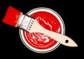 Red Paint can and brush Royalty Free Stock Photo