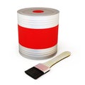 Red paint can with brush Royalty Free Stock Photo