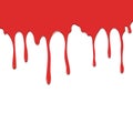 Red paint dripping. Bloody ink flow down icon. Blood drips concept