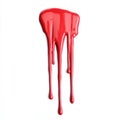 A red paint drips down a white background Royalty Free Stock Photo