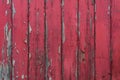 Red Paint Peels Off Wood Slat Wall Royalty Free Stock Photo