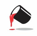 red paint pouring from bucket Royalty Free Stock Photo