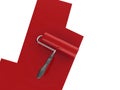 Red paint roller Royalty Free Stock Photo