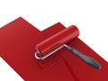 Red paint roller Royalty Free Stock Photo