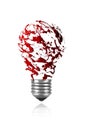 Red paint splah made light bulb