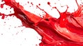 Red paint splashes and drops isolated on white background Royalty Free Stock Photo