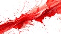Red paint splashes and drops isolated on white background. Royalty Free Stock Photo