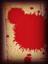Red Paint Splat On Old Paper Royalty Free Stock Photo