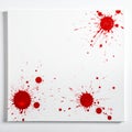 Red Paint Splatter Blots Scattered Across a White Square Canvas Surface Keywords: red, paint, splatter, blots Royalty Free Stock Photo
