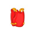 Red paintball vest icon, cartoon style