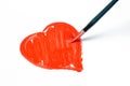 Red Painted Heart Royalty Free Stock Photo