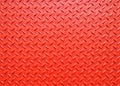 Red painted industrial metal plate industrial diamond pattern grip texture