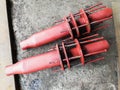 Red painted stainless steel pipe expansion joints