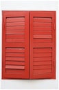 Red Painted Wooden Casement Windows