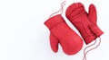 red Pair of boxing gloves on white background