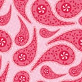 Red paisley seamless pattern