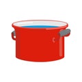 Red pan with water isolated. Kitchen utensils for cooking Royalty Free Stock Photo