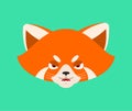 Red panda angry emoji. Wild animal evil emotions. Beast aggressive. Vector illustration