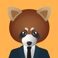 Red panda avatar wearing suit Royalty Free Stock Photo